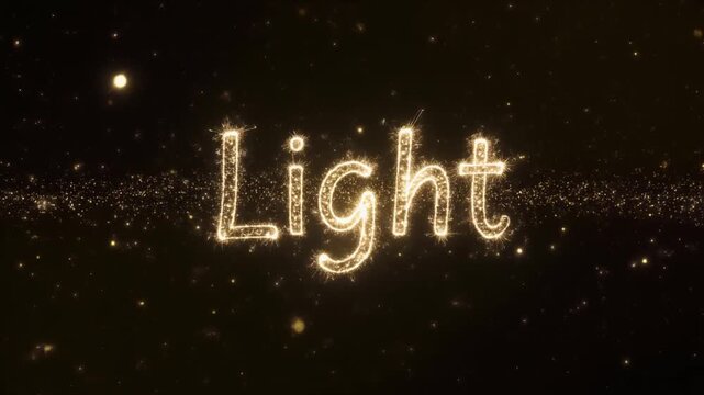 Ethereal Golden Glow Typography of 'Light'