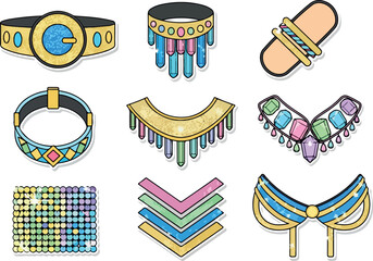 Colorful Decorative Borders and Embellishments Illustration