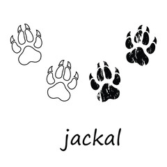 Jackal Paw Print Line Icon &ndash; Trendy Wildlife Vector for Web and App UI,Jackal Paw Print Modern Line Art Icon