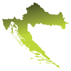 Fototapeta premium Map of Croatia, sign silhouette. World Map Globe. Vector Illustration isolated on white background. Europe continent.