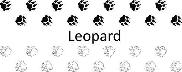 Leopard Paw Print Line Icon &ndash; Trendy Wildlife Vector for Web and App UI,Leopard Paw Print Trendy Big Cat Track Icon