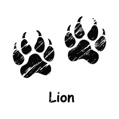Lion Paw Print Line Icon &ndash; Trendy Wildlife Vector for Web and App UI,Lion Paw Print Minimal Outline Icon,Lion Paw Print Editable Stroke Vector Illustration