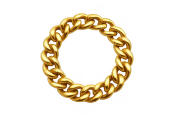 Gold chain bracelet forming circle luxury jewelry