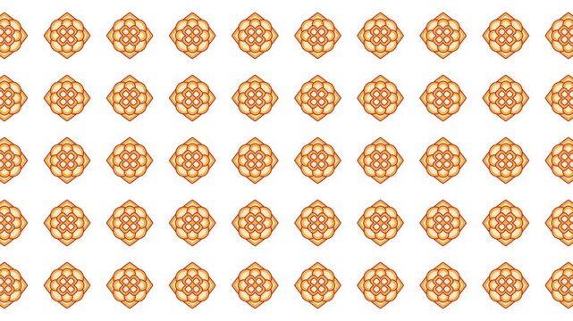 Repeating pattern of geometric floral designs. Suitable for backgrounds, textiles, and wallpapers with a modern and artistic look.