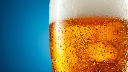 爽やかなビールのグラスのアップ