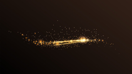 Gold Dust Magic Glitter Shine Flare Light. Perfect for advertising, web design, and marketing projects. Vector illustration. © Vera