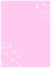 さくらのブーケ風フレーム①白線画_縦