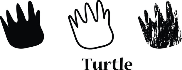 Turtle Paw Print Vector,Turtle Track Print Illustration,wild animal paw prints,