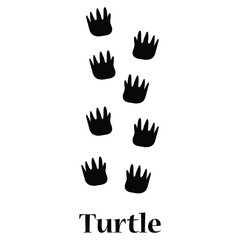 Turtle Trail Print Vector Art,Turtle Track Icon Vector,wild animal paw prints.Turtle Footprint Symbol Graphic.