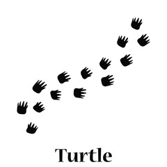 Turtle Paw Print Vector,Turtle Track Print Illustration,wild animal paw prints,