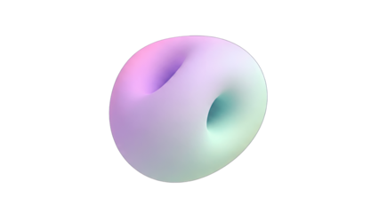 Abstract 3D Torus Shape with Gradient Colors on White Background