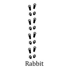 Rabbit Paw Print Vector,Rabbit Footprint Silhouette,Rabbit Track Silhouette Vector Art