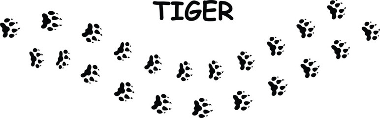 tiger paw print simple illustration for web and app.eps