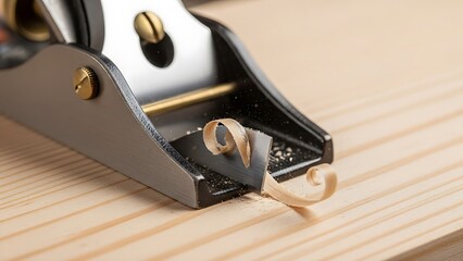 Crafting perfection miniature block plane shaving wood with precision
