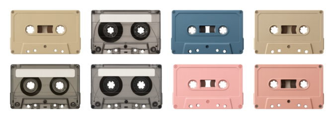 Vintage cassette tapes collection displayed