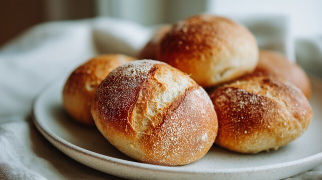 soft sourdough discard rolls in bright natural closeup with clean appetizing presentation
