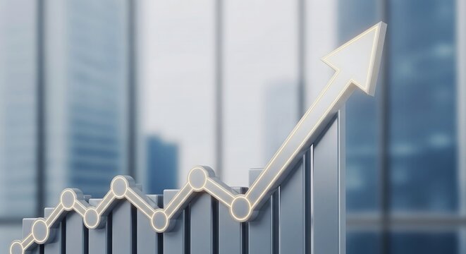 Business graph showing growth - Powered by Adobe