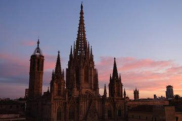Fototapeta premium Barcelona Cathedral in Gothic Quarter