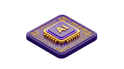 AI Chip with Binary Code: Futuristic Technology Concept