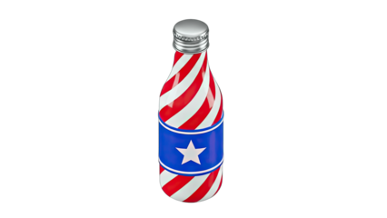American Flag Bottle Isolated on White Background