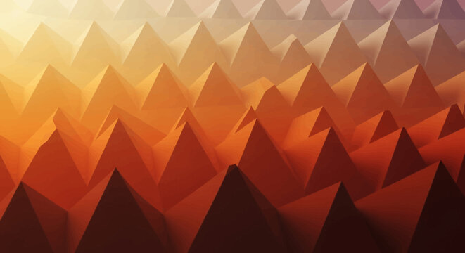 Abstract geometric background with folded paper mountains warm gradient lighting and a sense of depth perfect for design and presentation
