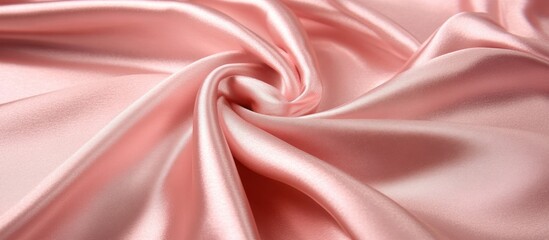 Obraz premium Pink silk fabric swirls, close-up texture. Background blur. Website design