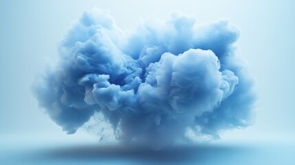 Blue smoke plume, studio background, abstract art, website design