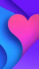 Heartfelt Harmony: A vibrant abstract composition of a heart shape, rendered in soft, overlapping paper layers, radiating a sense of warmth and tenderness.