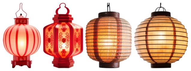 Traditional festive lanterns glowing