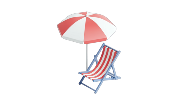 Beach Umbrella and Chair: Relaxing Summer Scene - Powered by Adobe