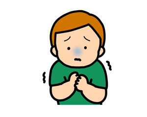 怖がる　茶髪の男の子