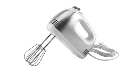 Essential silver and white electric hand mixer kitchen tool for efficient home baking and cooking tasks