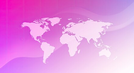 Fototapeta premium Abstract Pink Gradient World Map Background