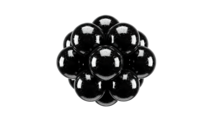 Black Spheres Grouped Together on White Background