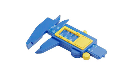 Fototapeta premium Blue and Yellow Caliper Tool on White Background