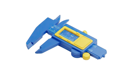 Blue and Yellow Caliper Tool on White Background