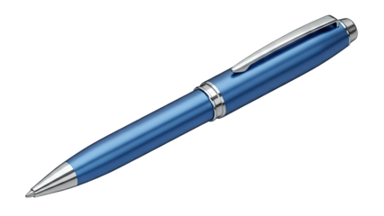 Blue Ballpoint Pen Isolated on White Background