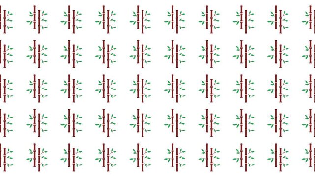 Repeating pattern of small brown lines with green sprigs perfect for background design, fabric prints, stationary, or packaging materials.