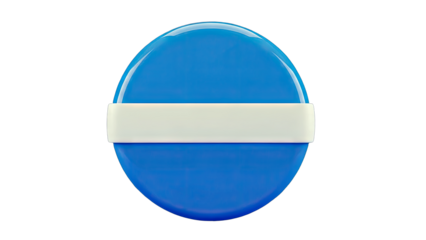 Blue Circle with White Band Isolated on White Background