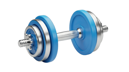 Blue Dumbbell Isolated on White Background for Fitness