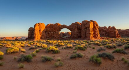 Arches National Park Elephant Rock Formation at Sunrise