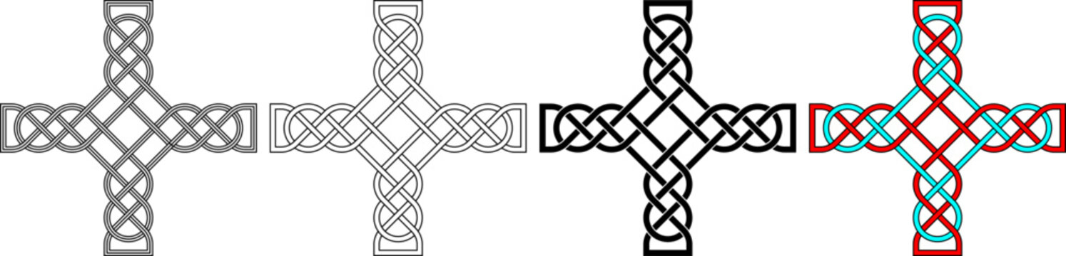 Celtic knotwork cross symbol set