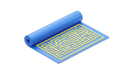 Blue Mat with Maze Unrolled: Problem Solving Concept