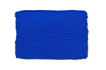 Fototapeta premium Blue acrylic paint stroke texture transparent background