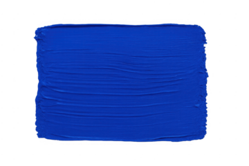 Blue acrylic paint stroke texture transparent background