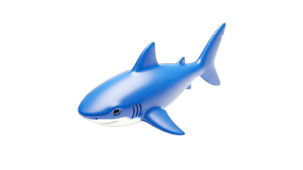Obraz premium Blue Shark Toy Isolated on White Background