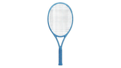 Blue Tennis Racket Isolated on White Background