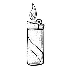 Sketch burning match illustration