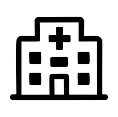 Obraz premium Cartoon Icon Healthcare Hospital Building Simple Digital Design