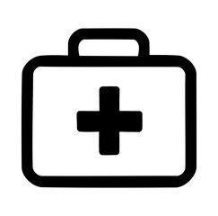 Cartoon Icon Healthcare P3K Bag Simple Digital Design
